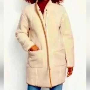 Orvis Cream Teddy Jacket with Brown Trim